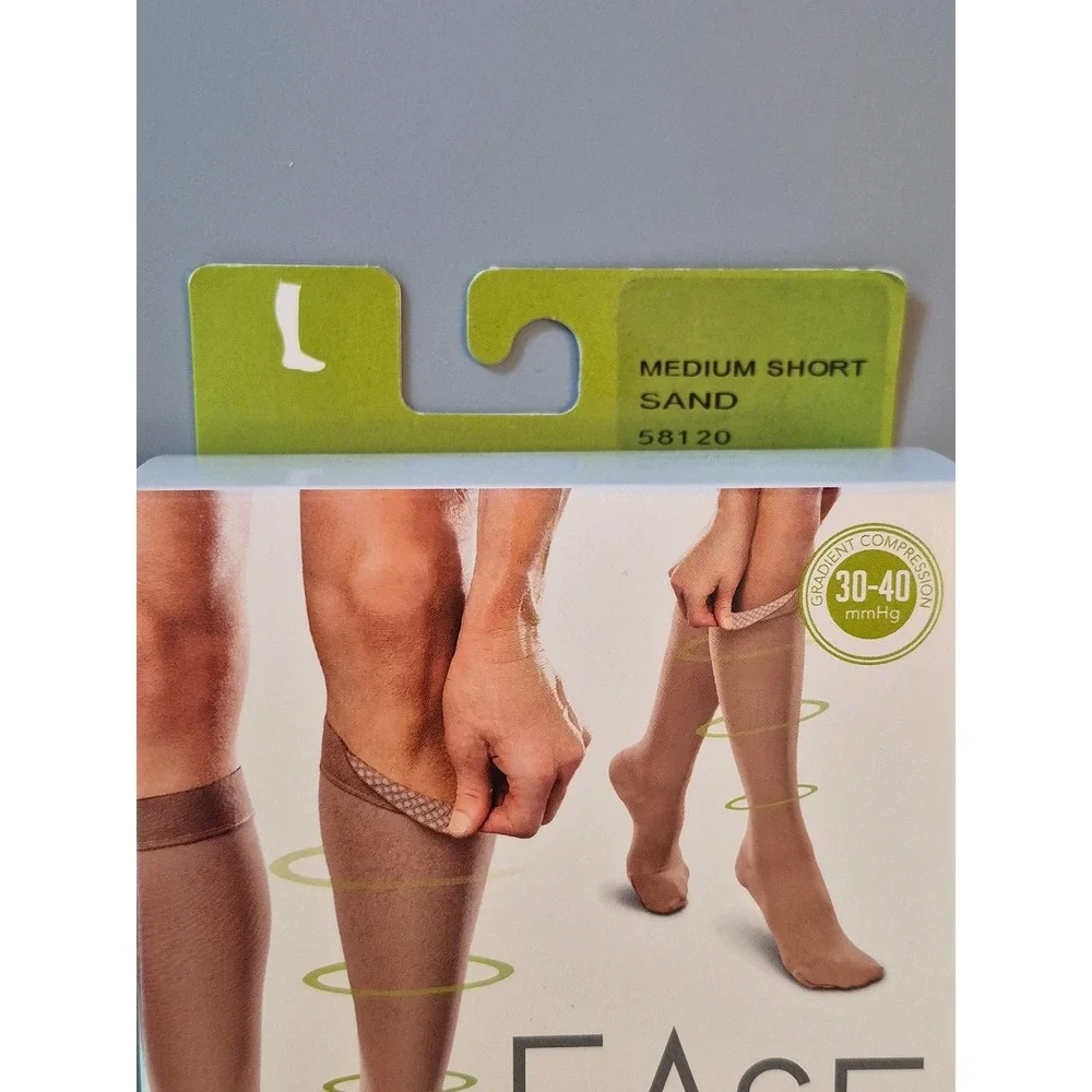 EASE by Therafirm Compression Knee High Stockings 30-40mmHg Sand Medium Short